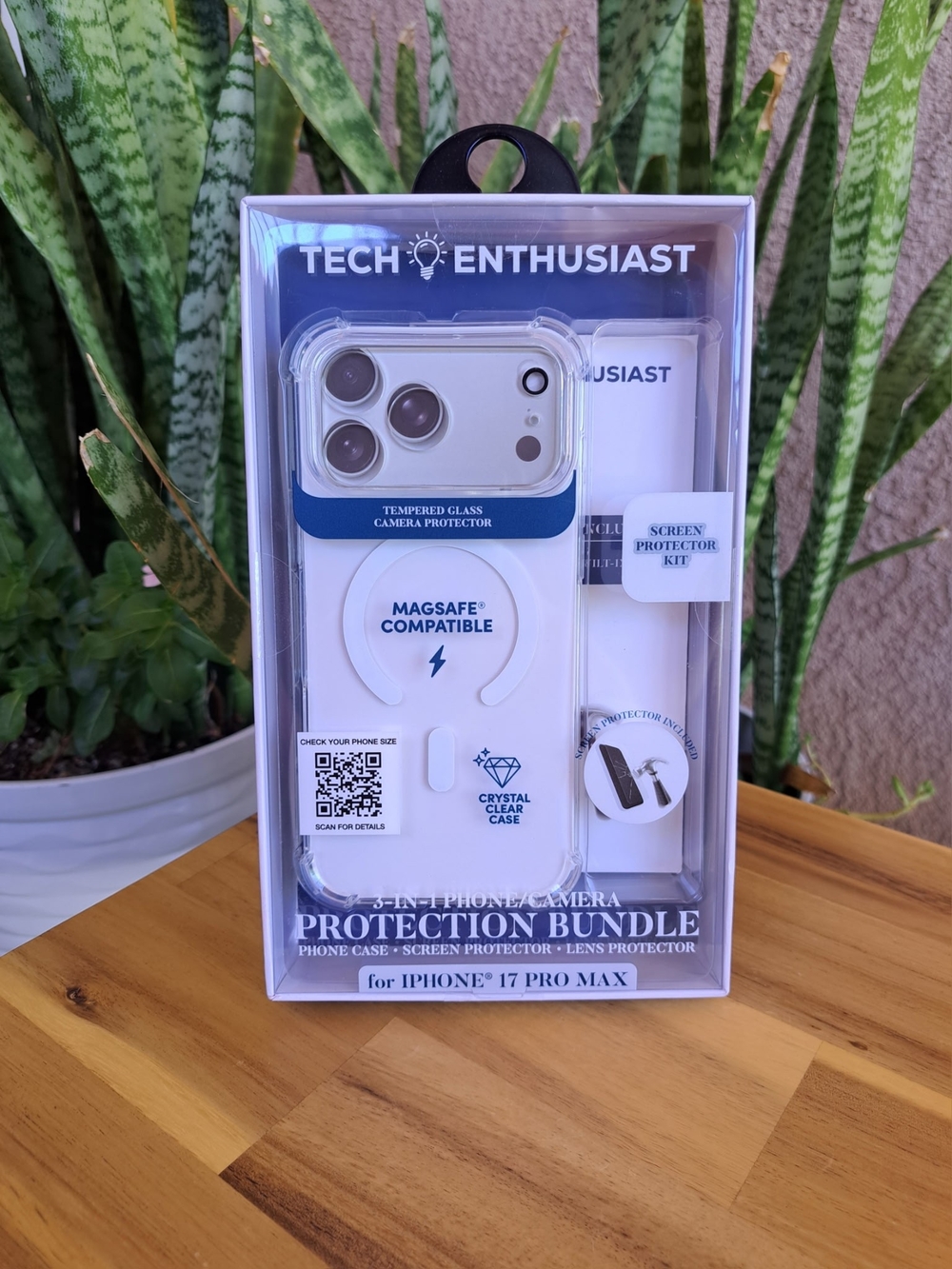 Tech Enthusiast Clear MagSafe Compatible iPhone 17 Pro Max Protection Bundle